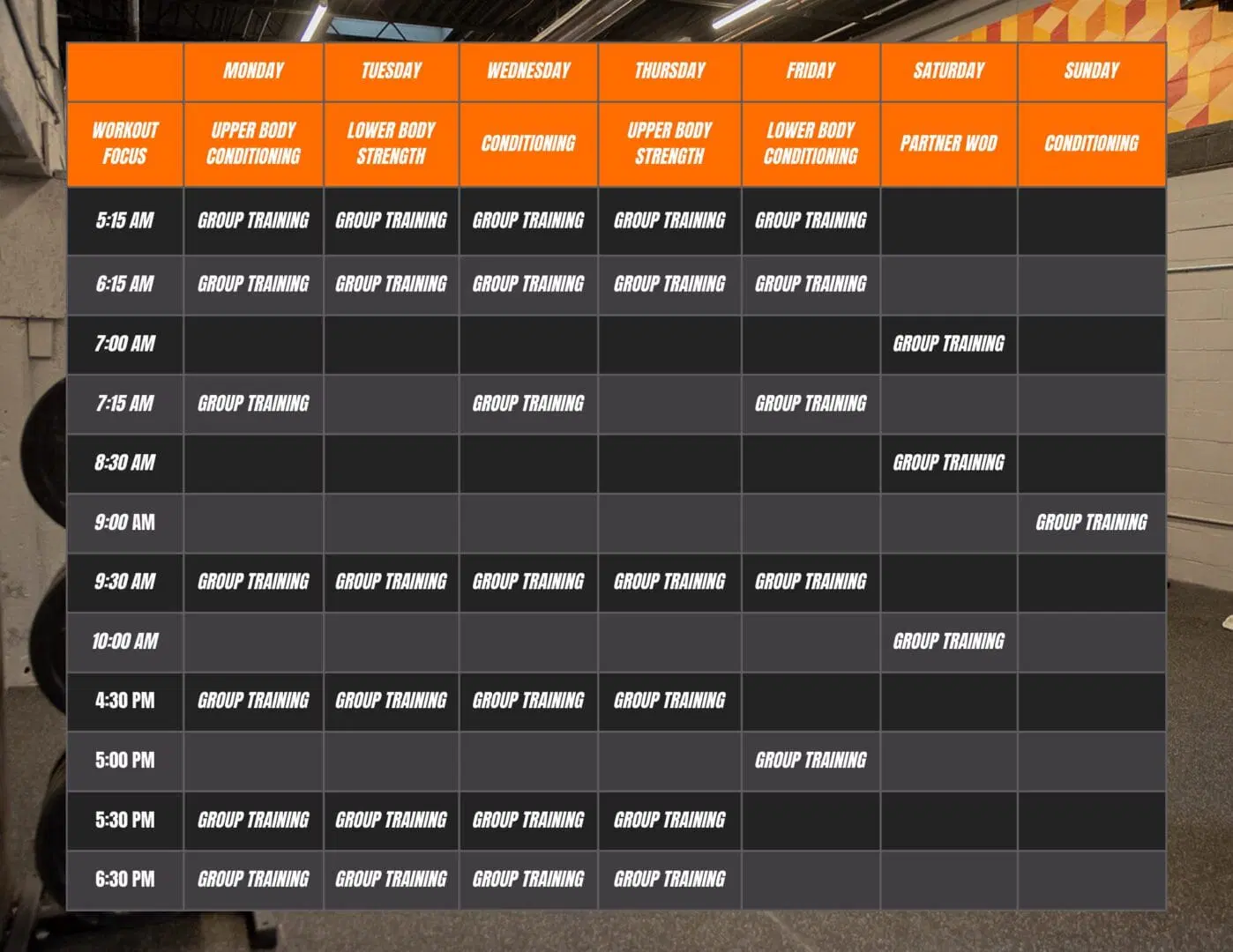 Arsenal Strength class schedule