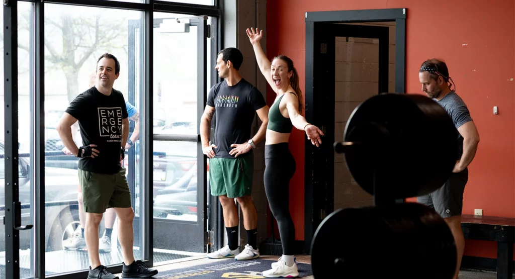happy people training at Arsenal Strength